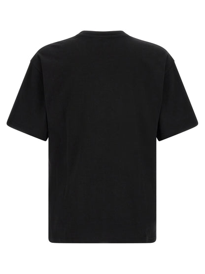 Activewear T-Shirt by Diesel for men in cotton black, red & jacquard features an ergonomic design with , highlighting a ergonomic length and ergonomic crew neckline for a high-performance look.