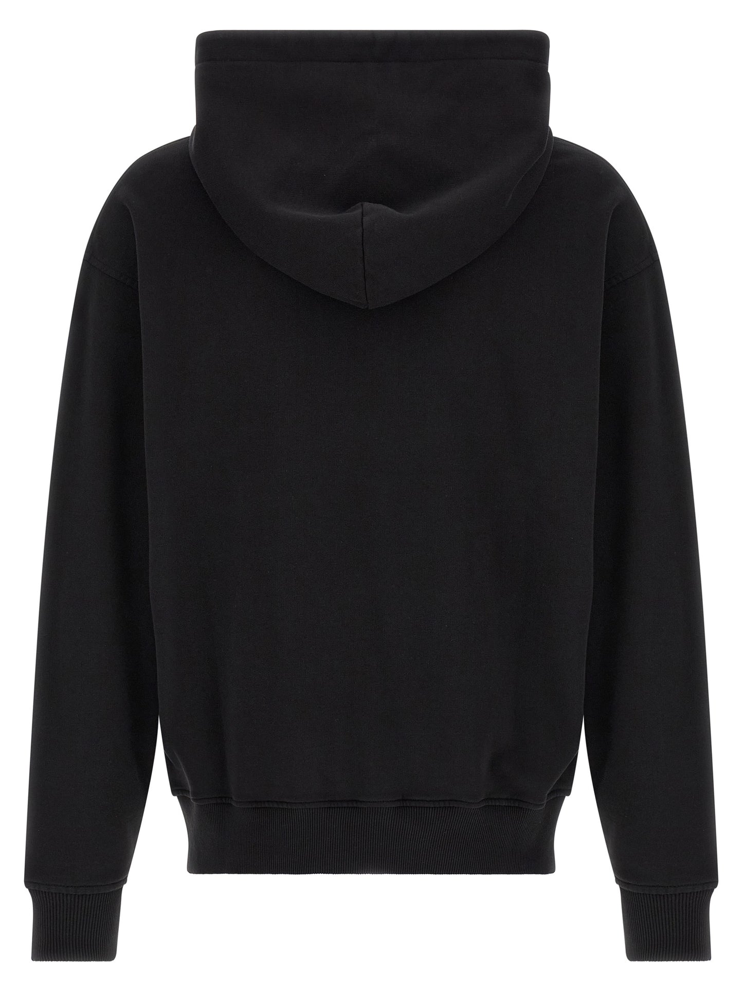 Sweatshirt Hoodie by Palm Angels for men in cotton black & signature features an avant-garde silhouette, showcasing a sophisticated hooded neckline and detail for a truly avant-garde finish.