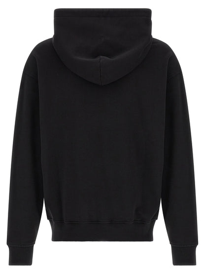 Sweatshirt Hoodie by Palm Angels for men in cotton black & signature features an avant-garde silhouette, showcasing a sophisticated hooded neckline and detail for a truly avant-garde finish.
