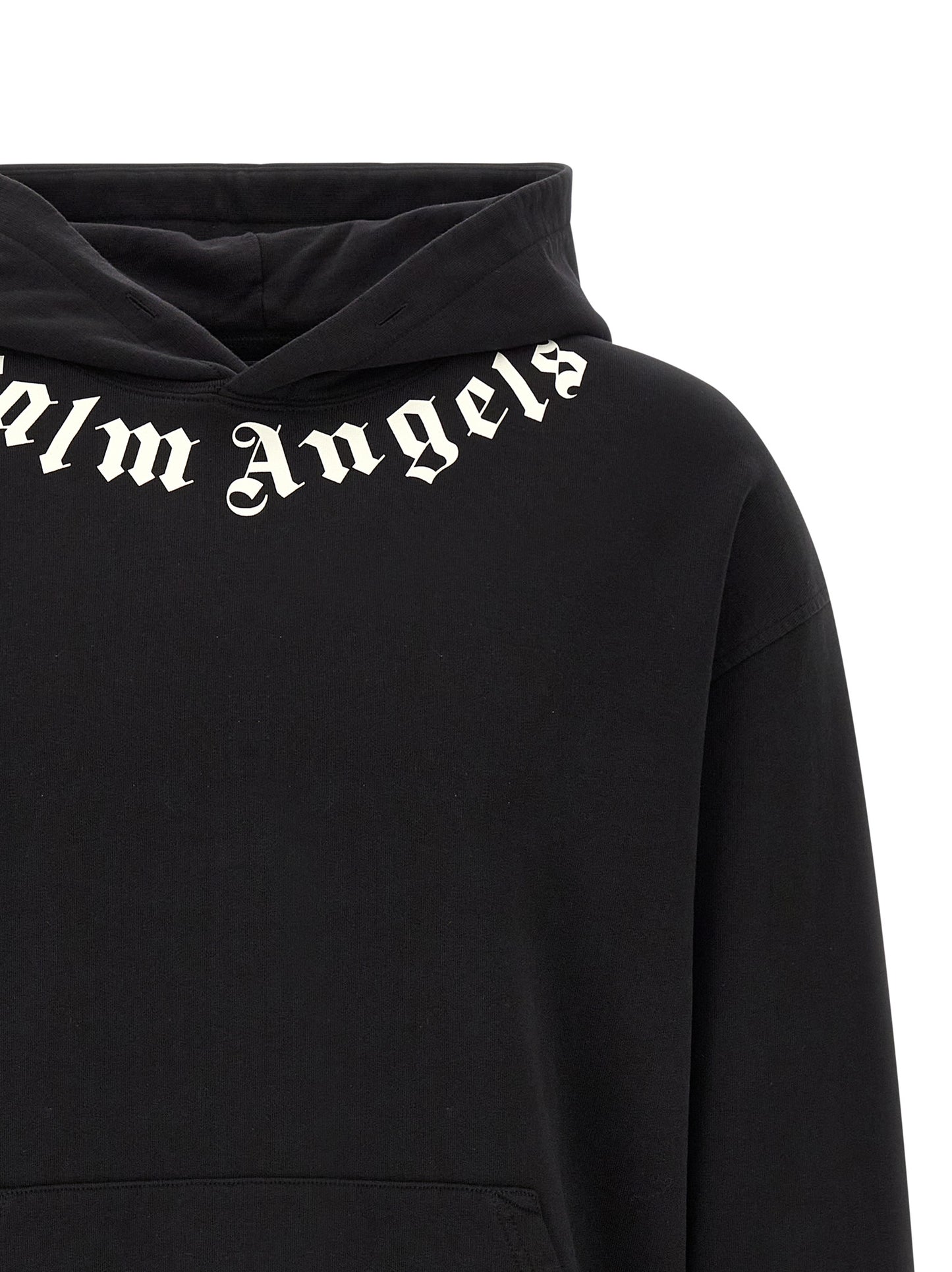 Sweatshirt Hoodie by Palm Angels for men in cotton black & signature features a authentic silhouette, showcasing a sophisticated hooded neckline and authentic detail for a refined finish.