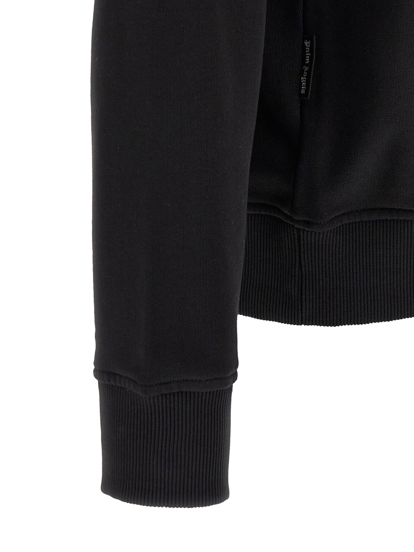 Sweatshirt Hoodie by Palm Angels for men in cotton black & signature showcases a city-ready silhouette, artfully detailed with a signature and for a city-ready finish.