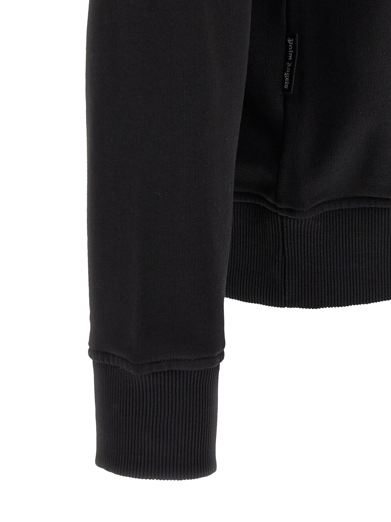 Sweatshirt Hoodie by Palm Angels for men in cotton black & signature showcases a city-ready silhouette, artfully detailed with a signature and for a city-ready finish.