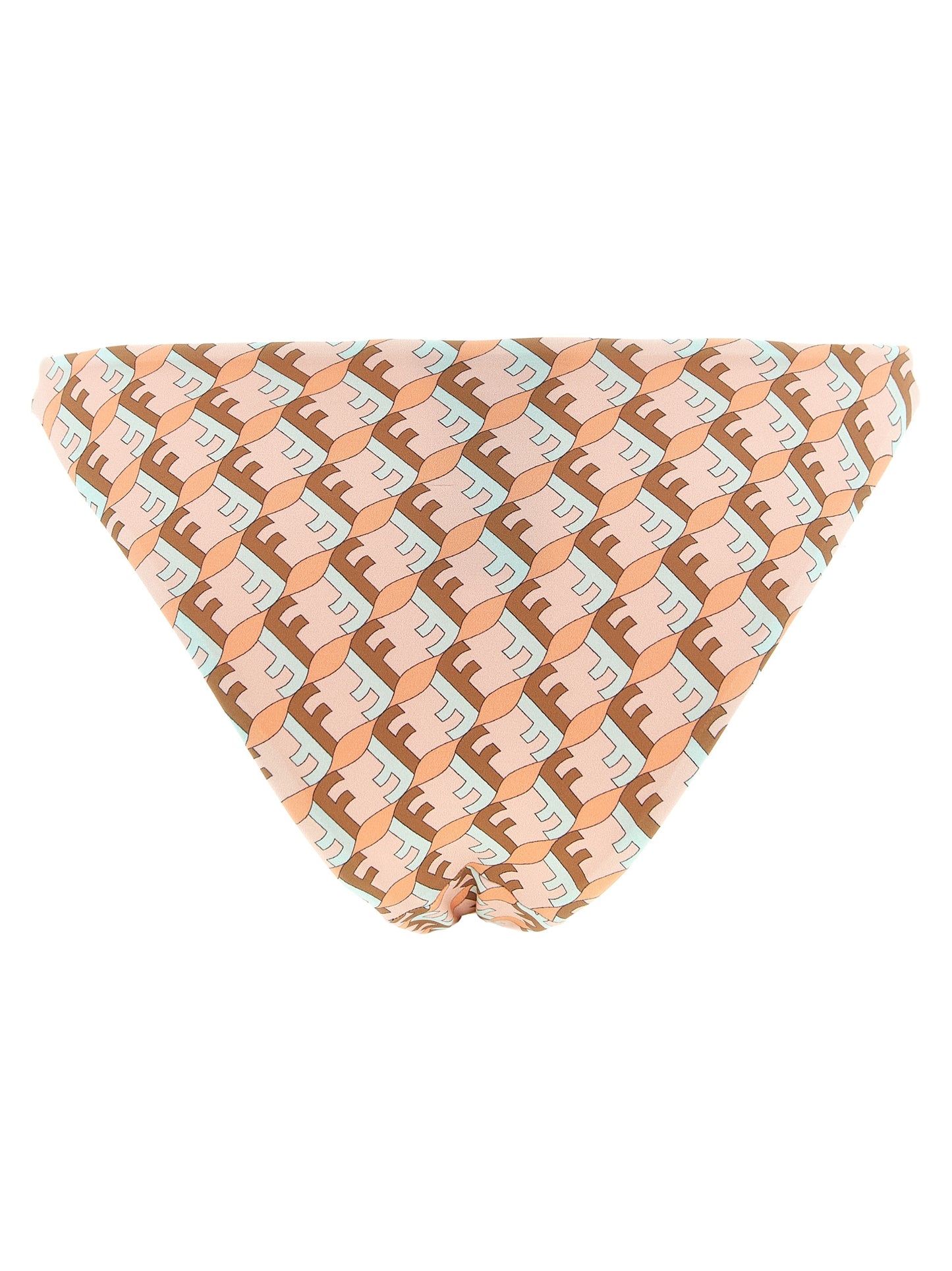 Bikini by Fendi for women in stretch polyamide blue, brown, multicolor, pink & patterned presents a provocative silhouette, artfully capturing the essence of the provocative Waves Women's Stretch Polyamide Bikini design for a sophisticated look.