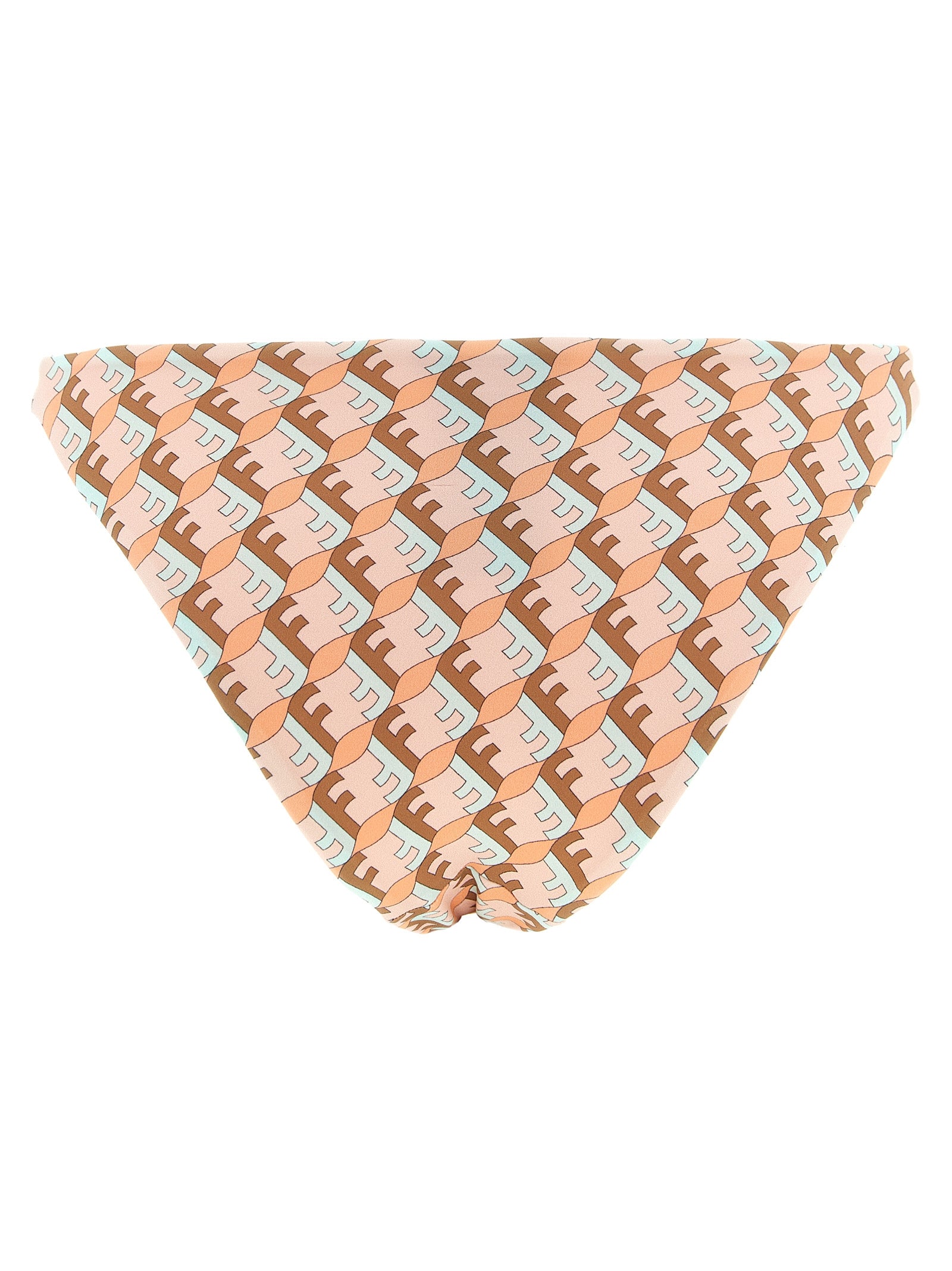 Bikini by Fendi for women in stretch polyamide blue, brown, multicolor, pink & patterned presents a provocative silhouette, artfully capturing the essence of the provocative Waves Women's Stretch Polyamide Bikini design for a sophisticated look.