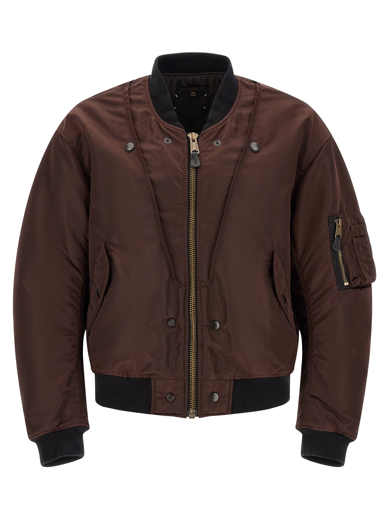 Bomber Jacket by Maison Margiela for men in polyamide leather multicolor & patterned features an contemporary silhouette, showcasing a sophisticated and contemporary pockets for a truly refined look.