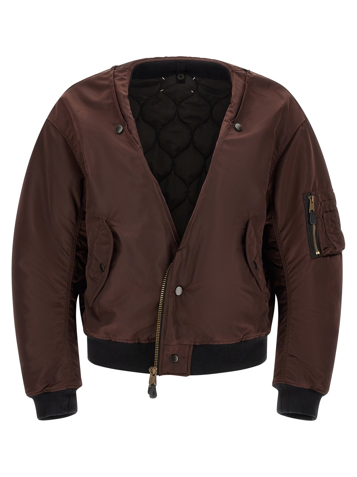 Bomber Jacket by Maison Margiela for men in polyamide leather multicolor & patterned presents a effortlessly chic silhouette, showcasing a sophisticated and premium pockets for a truly effortlessly chic finish.