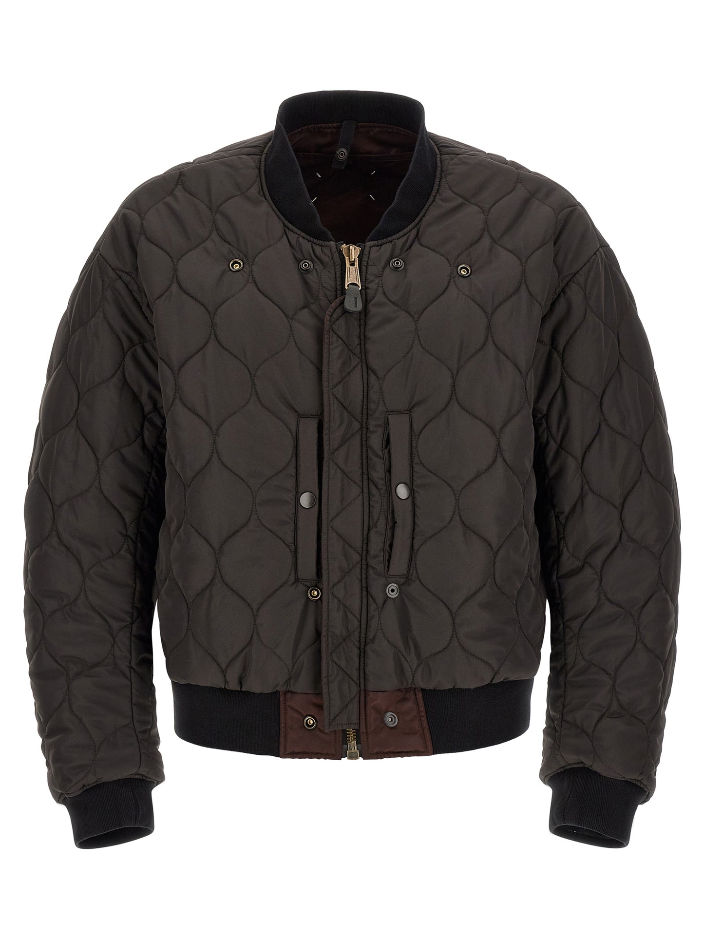 Bomber Jacket by Maison Margiela for men in polyamide leather multicolor & patterned features an contemporary silhouette, showcasing a sophisticated and contemporary pockets for a truly refined look.