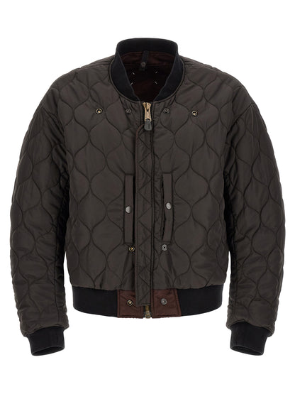 Bomber Jacket by Maison Margiela for men in polyamide leather multicolor & patterned features an contemporary silhouette, showcasing a sophisticated and contemporary pockets for a truly refined look.