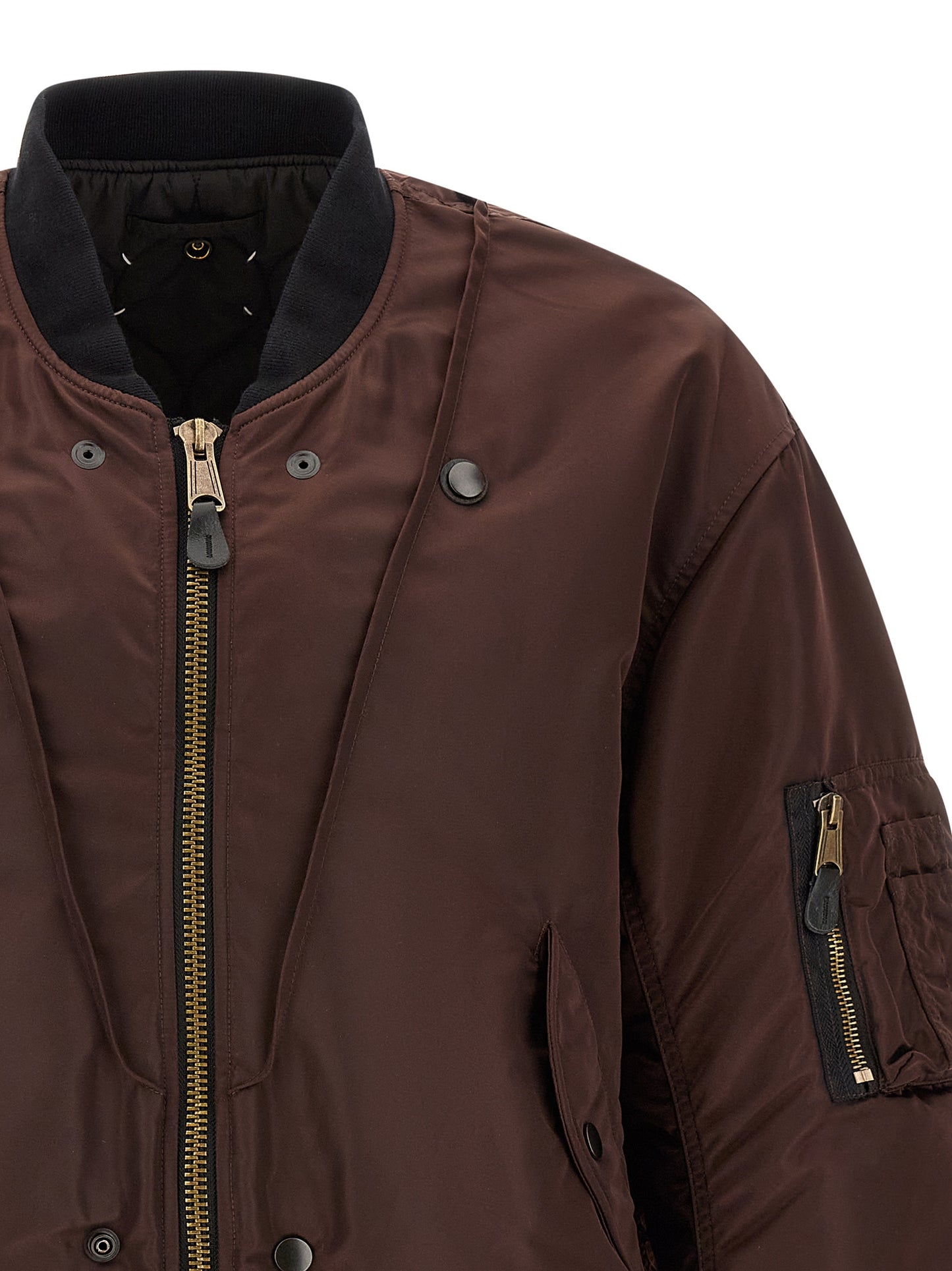 Bomber Jacket by Maison Margiela for men in polyamide leather multicolor & patterned features a city-ready silhouette, detailed with pockets and a city-ready .
