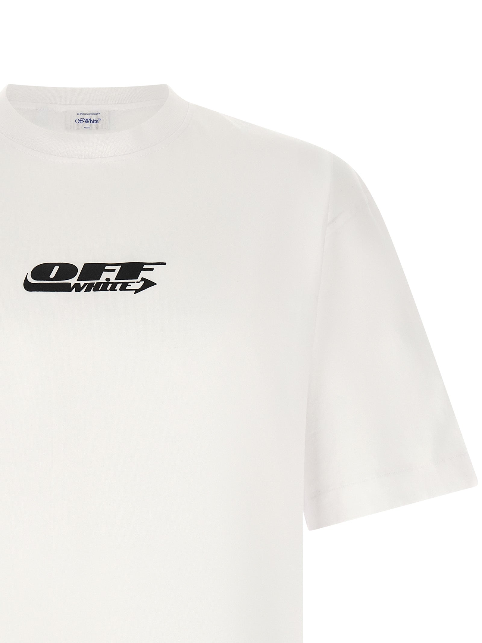 Activewear T-Shirt by Off-White for men in cotton white, patterned & print features a dynamic silhouette with and crew neckline enhanced by functional .