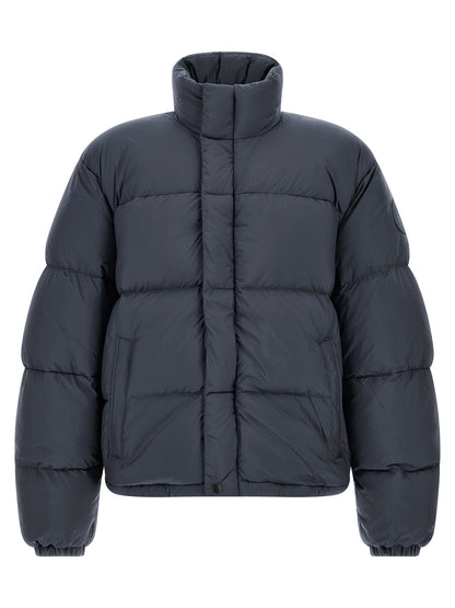 Puffer Jacket by Canada Goose for men in polyamide gray features an contemporary silhouette, showcasing a sophisticated high-neck neckline and contemporary thermal & insulated for a truly refined look.