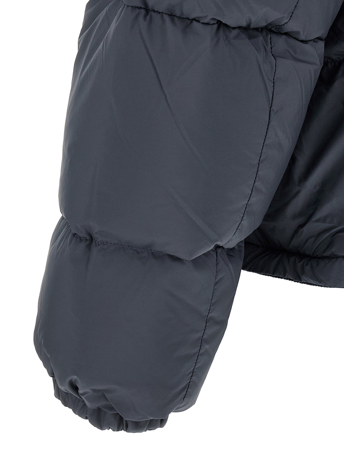 Puffer Jacket by Canada Goose for men in polyamide gray features a dramatic silhouette, showcasing a sophisticated high-neck neckline and distinctive thermal & insulated for a dramatic aesthetic.