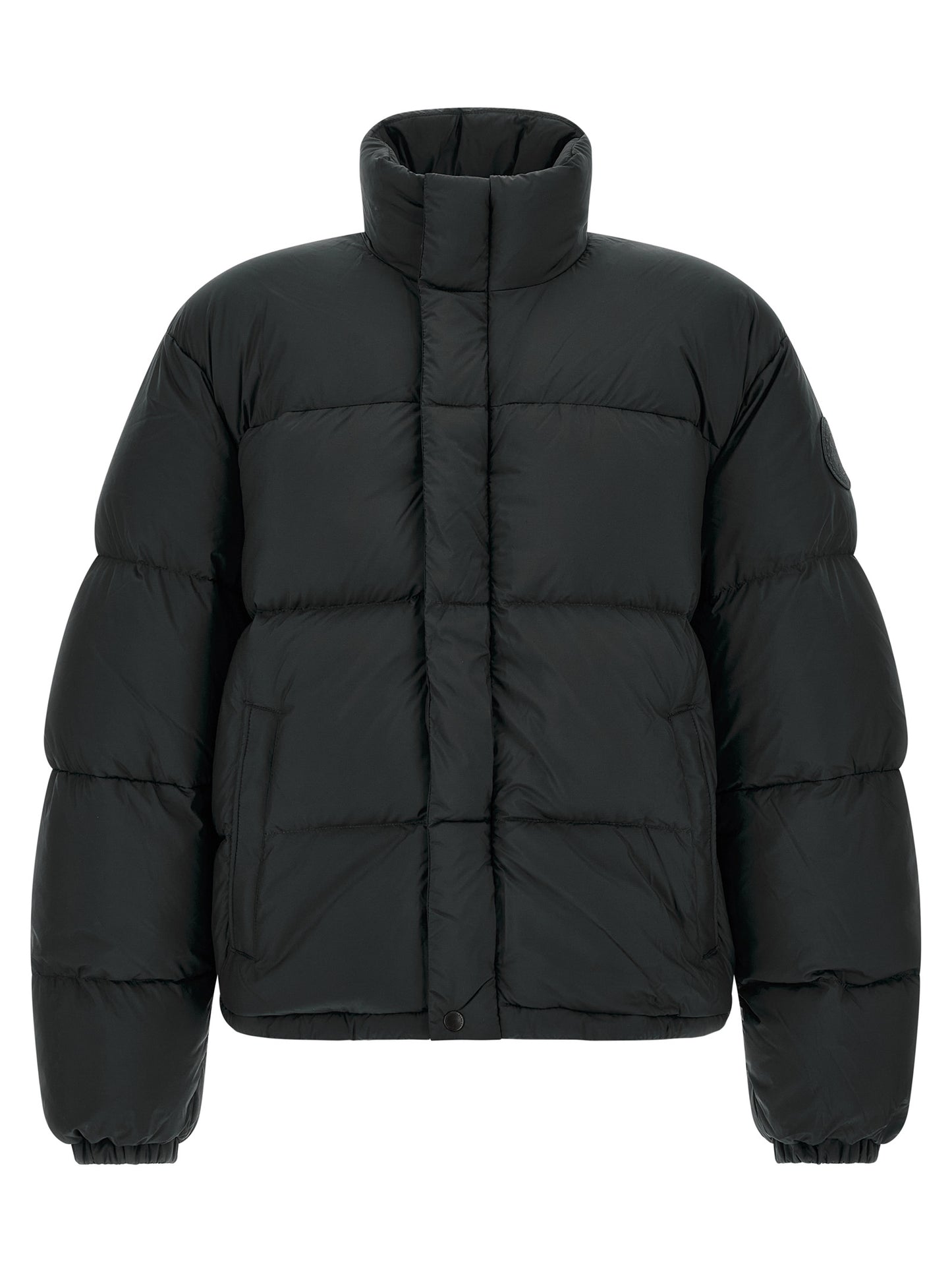 Puffer Jacket by Canada Goose for men in polyamide black features a city-ready silhouette, detailed with insulated and a city-ready high-neck neckline.