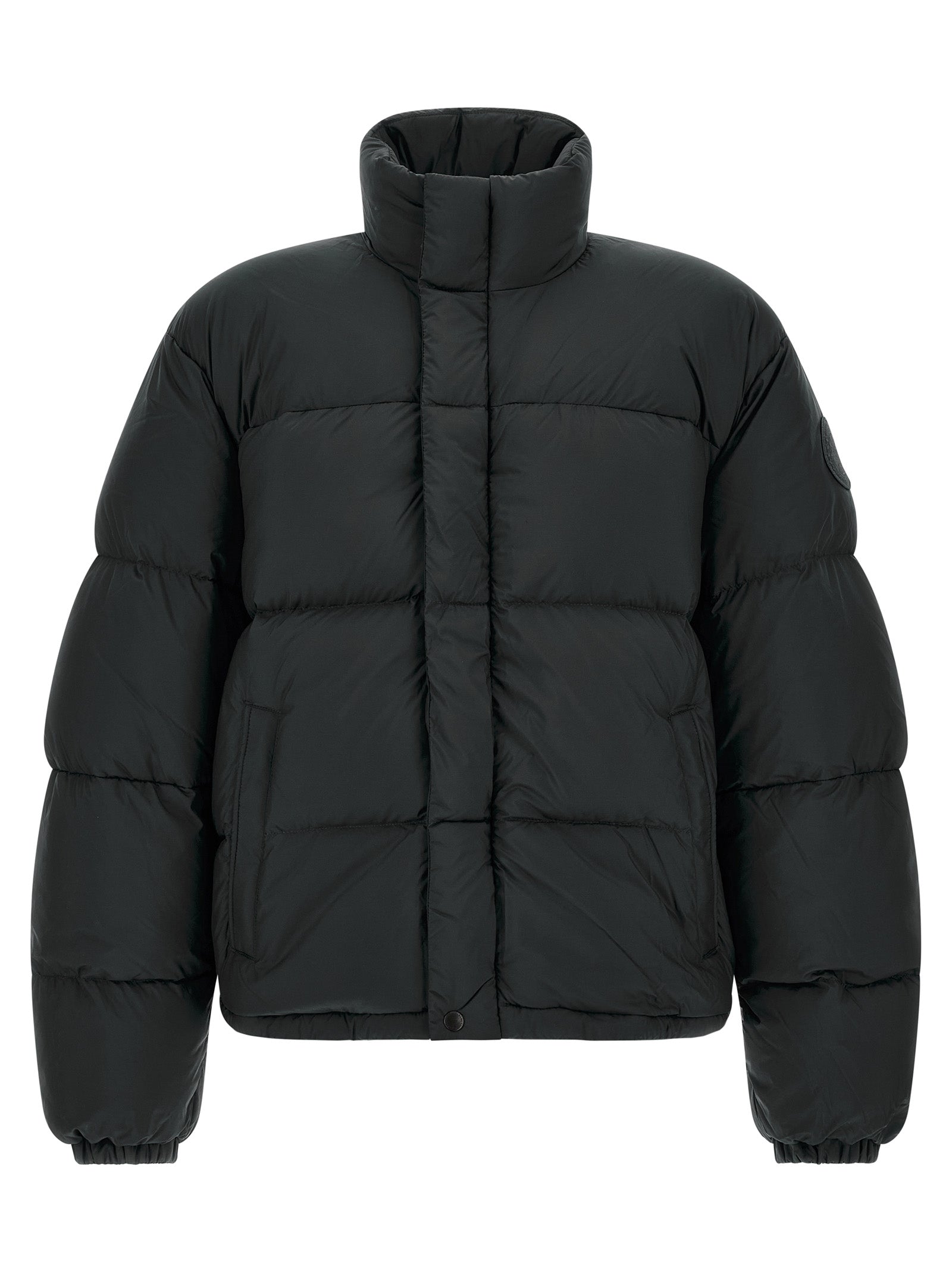 Puffer Jacket by Canada Goose for men in polyamide black features a city-ready silhouette, detailed with insulated and a city-ready high-neck neckline.