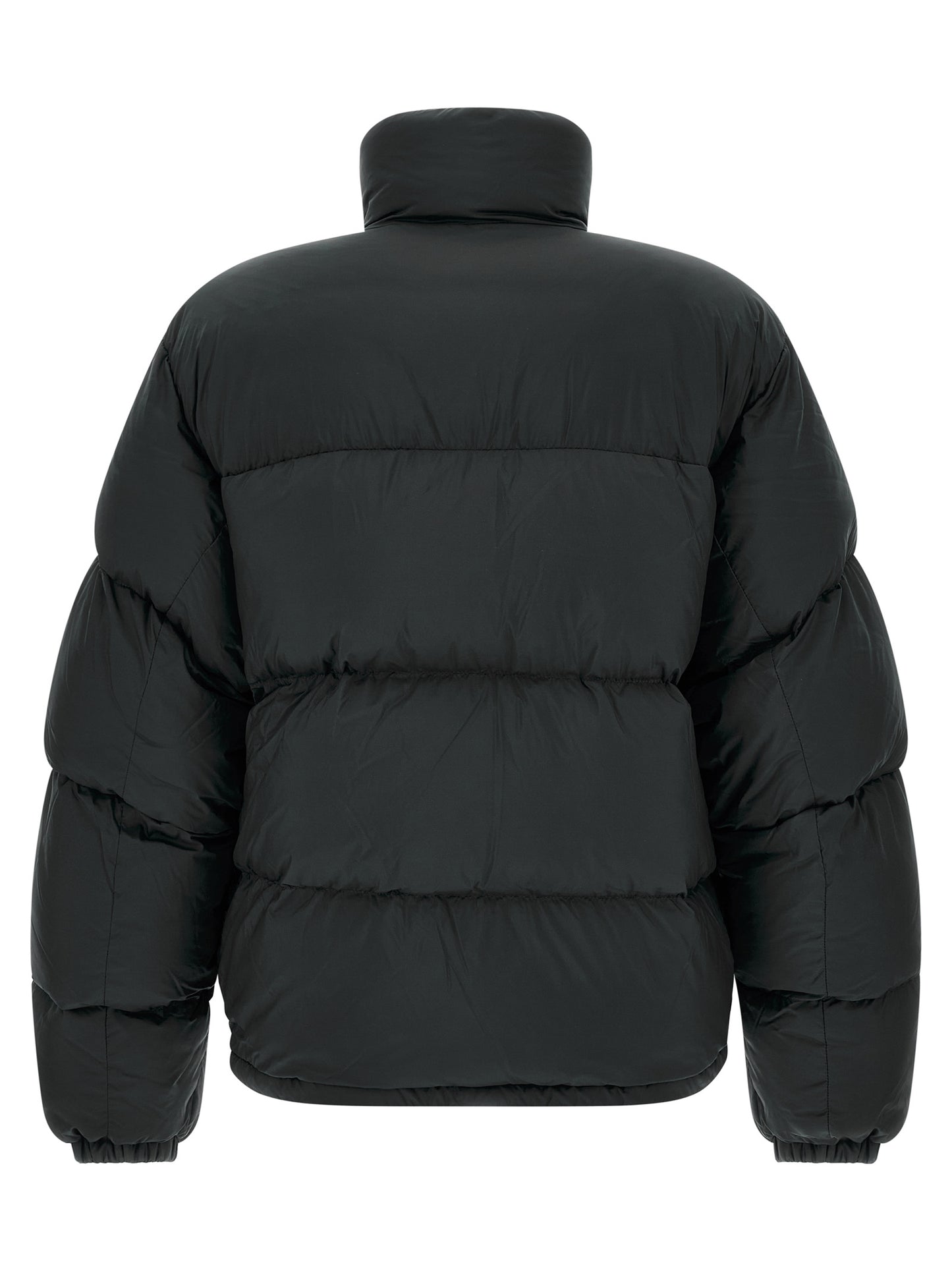 Puffer Jacket by Canada Goose for men in polyamide black features a dramatic silhouette, showcasing a sophisticated high-neck neckline and distinctive insulated for a dramatic aesthetic.