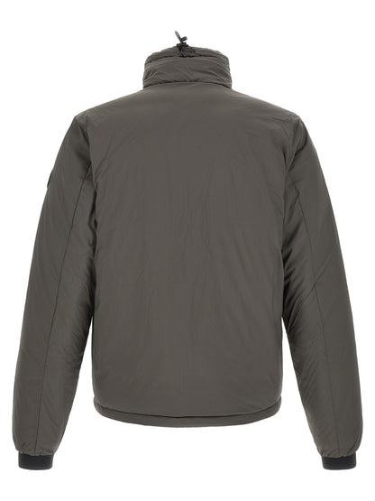 Overcoat by Canada Goose for men in polyamide bicolour, green & olive features an voluminous silhouette, showcasing distinct thermal, pockets & insulated and a voluminous for a truly voluminous aesthetic.