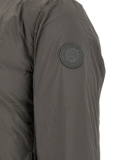 Overcoat by Canada Goose for men in polyamide bicolour, green & olive presents a luxurious silhouette, showcasing a luxurious and sophisticated thermal, pockets & insulated for a premium, luxurious look.