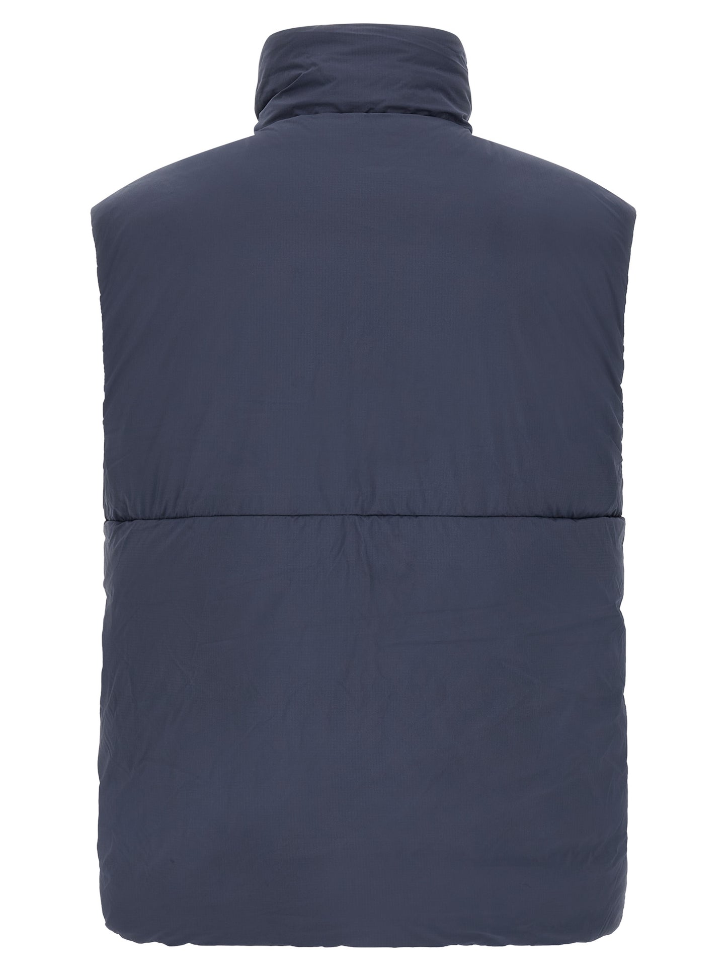 Vest by Canada Goose for men in polyamide black & dark-blue showcases a utilitarian silhouette, artfully incorporating and a utilitarian high-neck neckline for a truly utilitarian finish.