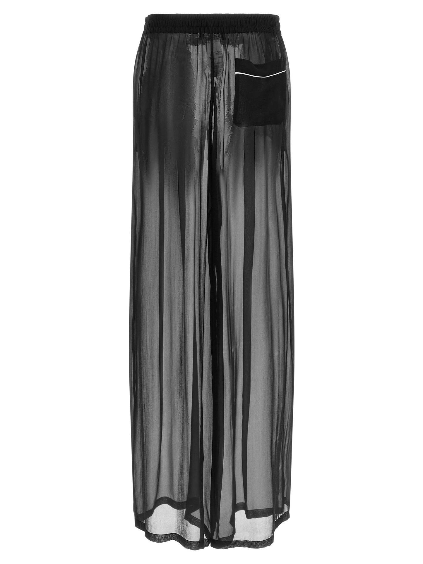 Dolce & Gabbana Women's Wide Silk Chiffon Casual Pants - Black White