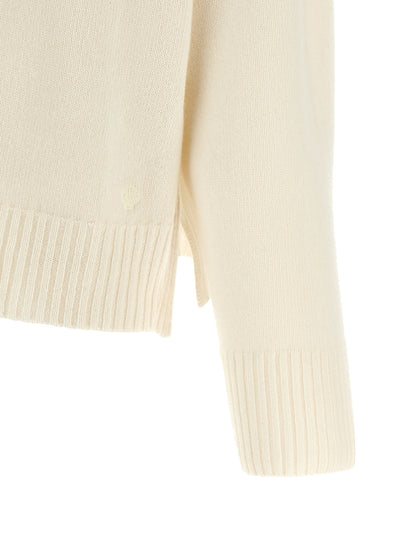 Cardigan by Loulou De Saison for women in cashmere ivory & white presents a textural silhouette, artfully finished with a textural and for a sophisticated, textural look.