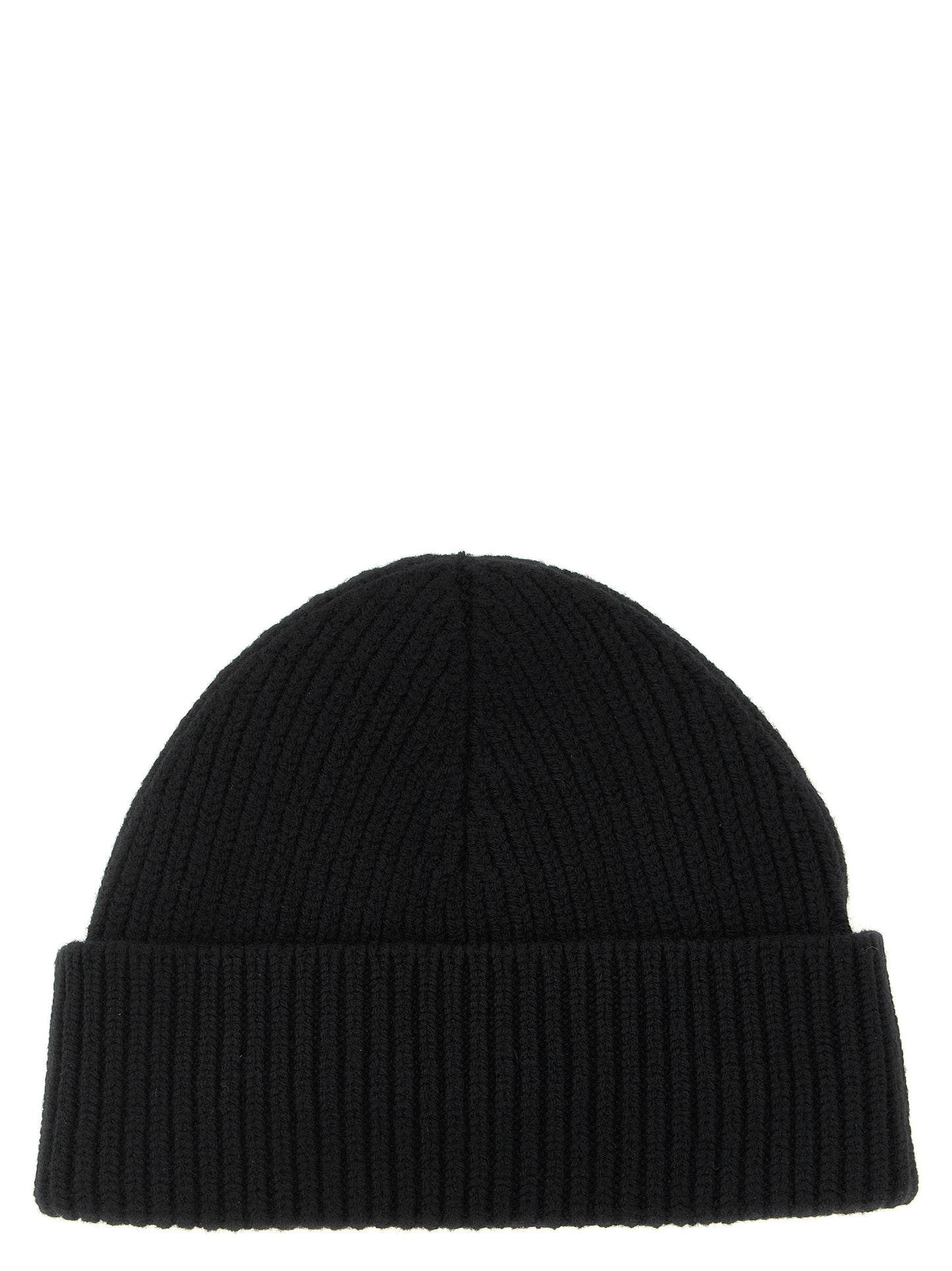 Beanie Hat by Ami Paris for unisex in merino wool black & red features a distinguished knit construction, showcasing the sophisticated silhouette and distinguished finish of the Merino Wool Beanie Hat.