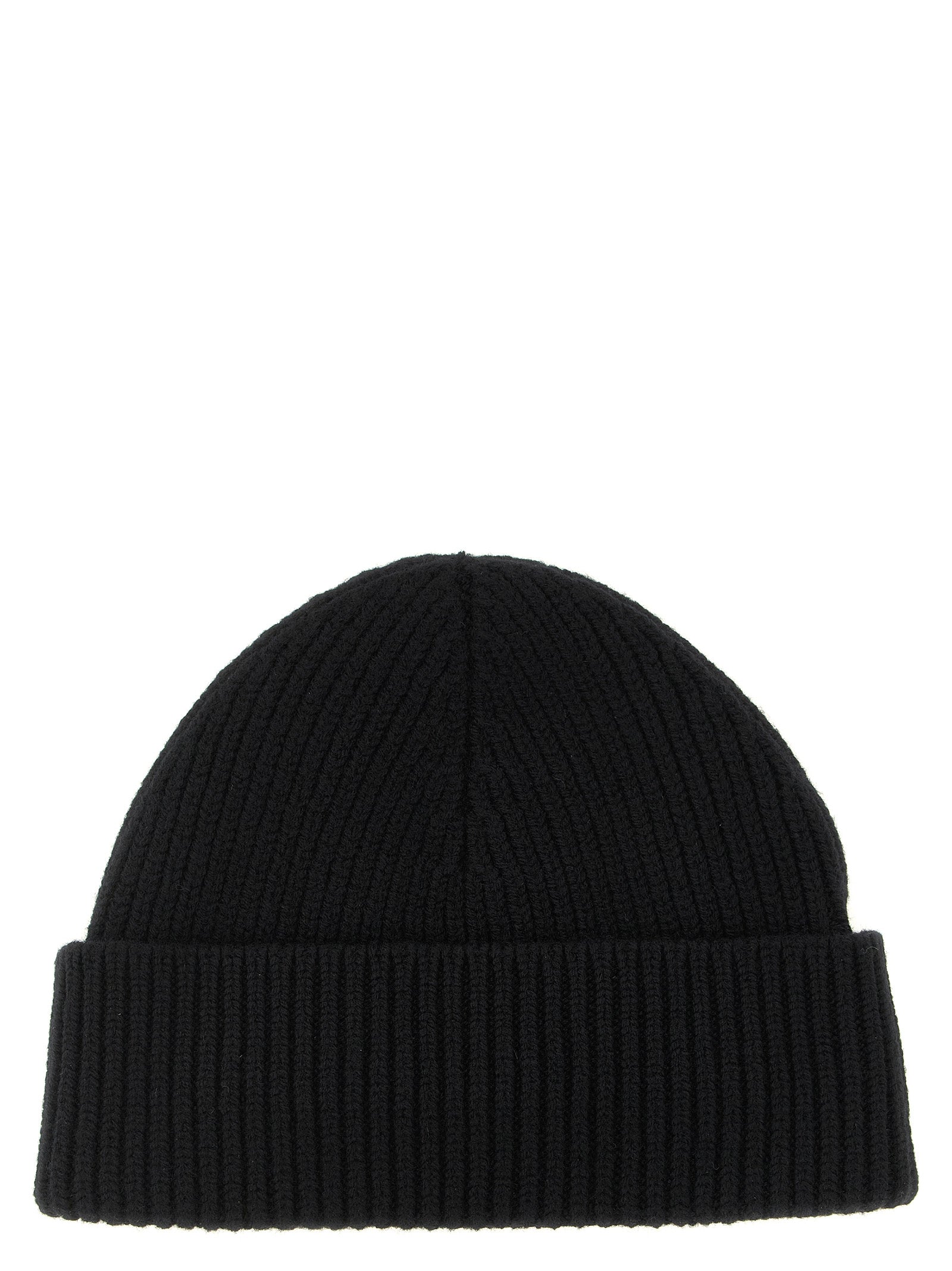 Beanie Hat by Ami Paris for unisex in merino wool black & red features a distinguished knit construction, showcasing the sophisticated silhouette and distinguished finish of the Merino Wool Beanie Hat.