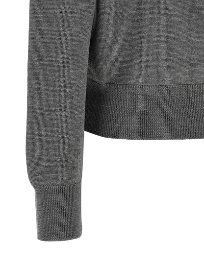 Cardigan by Ami Paris for women in wool black, gray & patterned features a nuanced silhouette with a refined and nuanced detailing for a sophisticated look.