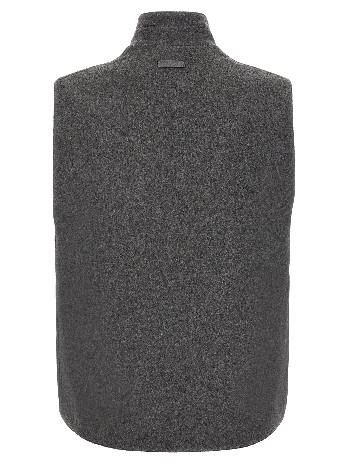 Vest by Lardini for men in cashmere virgin wool gray features a enviable silhouette, elegantly detailed with a enviable high-neck neckline and functional pockets for a enviable finish.