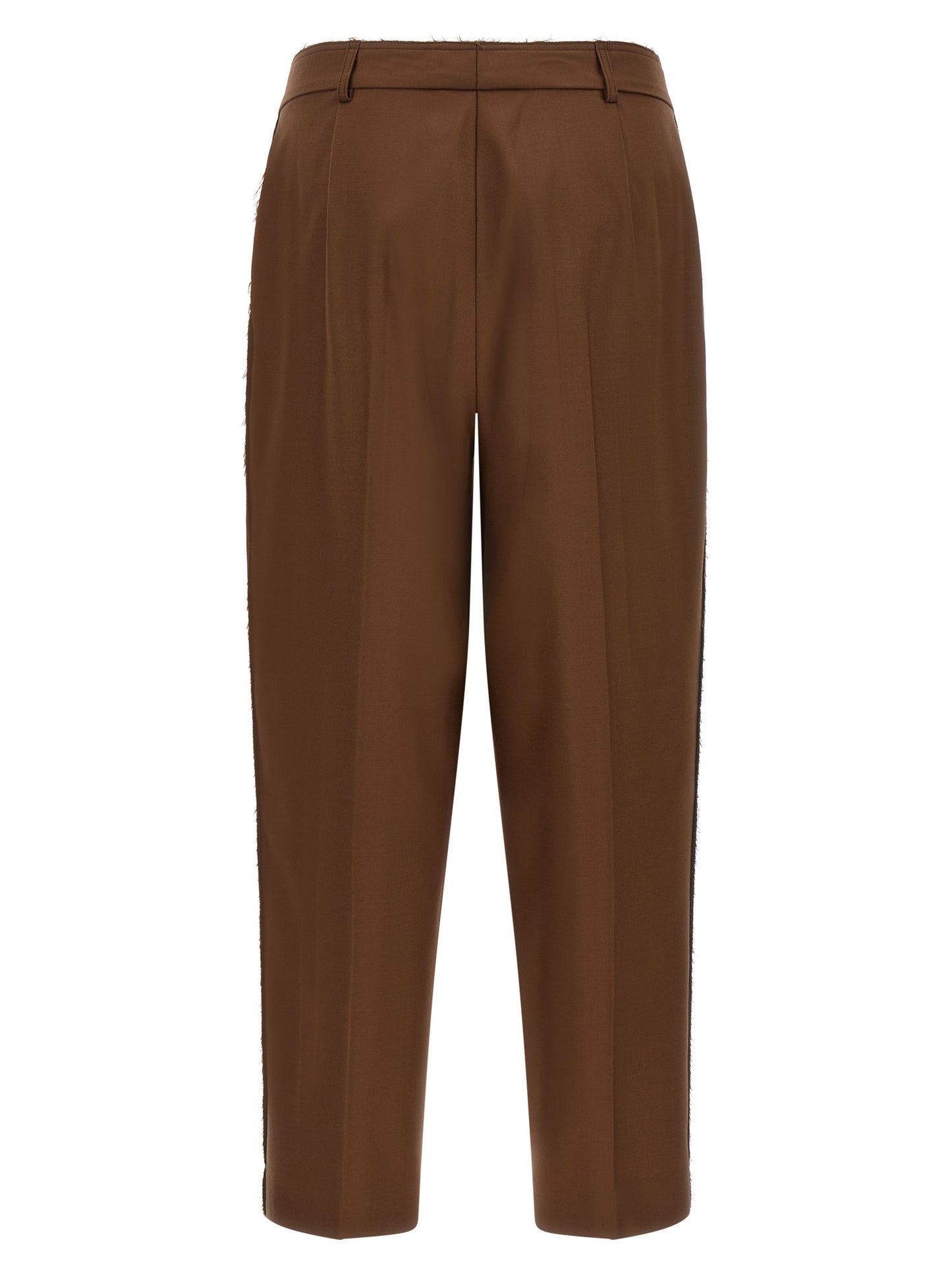 Casual Pants by Gianluca Capannolo for women in wool beige features an sophisticated high rise and tapered-leg with a precise long, creating a sophisticated and sophisticated silhouette.