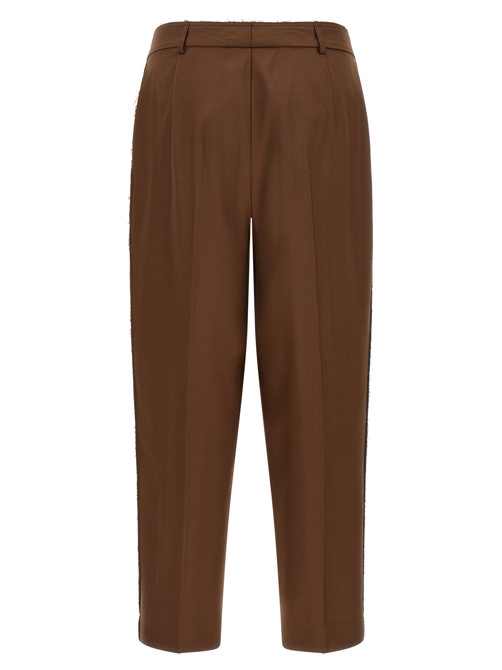 Casual Pants by Gianluca Capannolo for women in wool beige features an sophisticated high rise and tapered-leg with a precise long, creating a sophisticated and sophisticated silhouette.