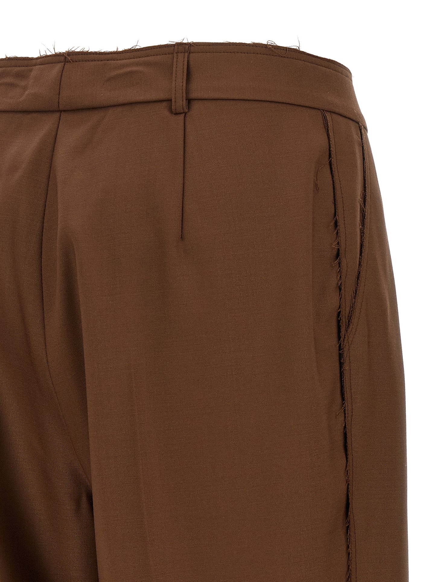 Casual Pants by Gianluca Capannolo for women in wool beige features a polished silhouette with a polished tapered-leg, reaching a polished long and finished with a polished high rise.