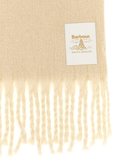 Scarf by Barbour for women in polyester white showcases a warm silhouette from the Polyester Scarf collection, offering a warm drape that exudes sophisticated luxury.