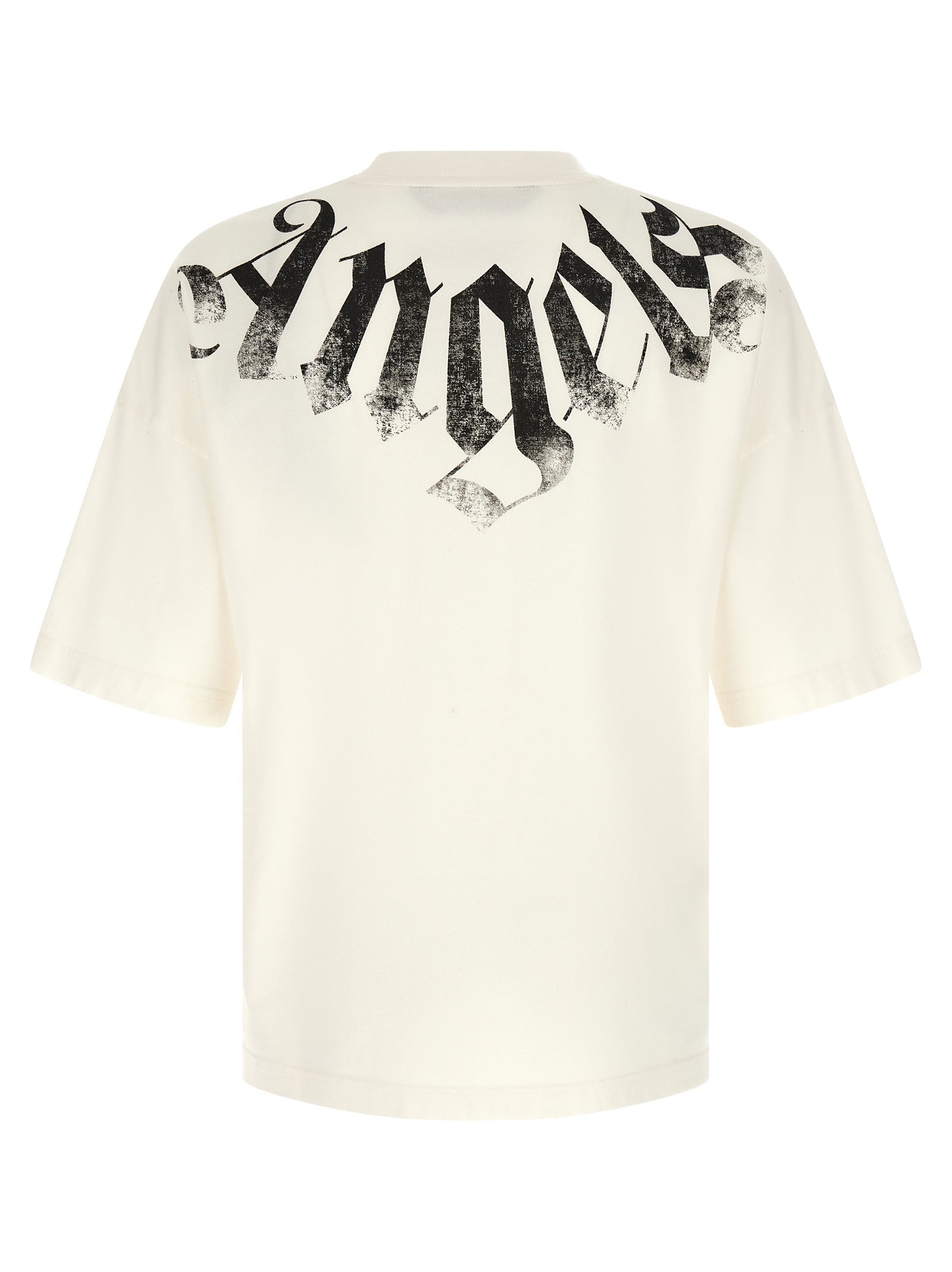 T-Shirt by Palm Angels for men in cotton cream & multicolor showcases a unassuming silhouette, artfully detailed with a refined crew neckline and unassuming for a sophisticated, contemporary look.