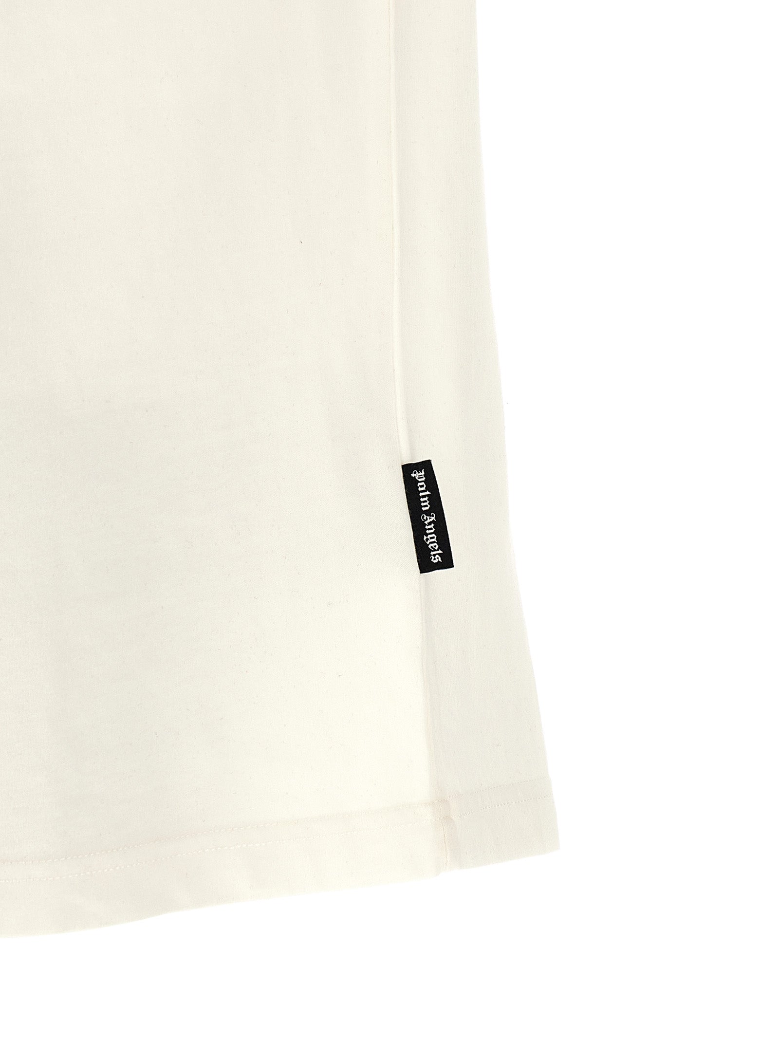 T-Shirt by Palm Angels for men in cotton cream & multicolor features an edgy silhouette, meticulously detailed with a sophisticated and for a truly edgy finish.