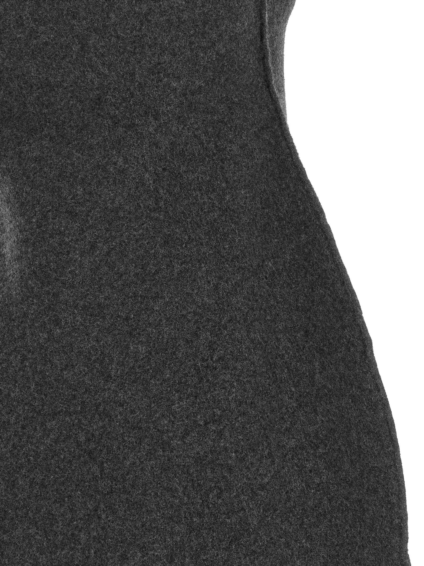 Dress by Jil Sander for women in virgin wool gray presents a sinuous silhouette, showcasing a sophisticated and detailed with a sinuous midi short for a refined finish.