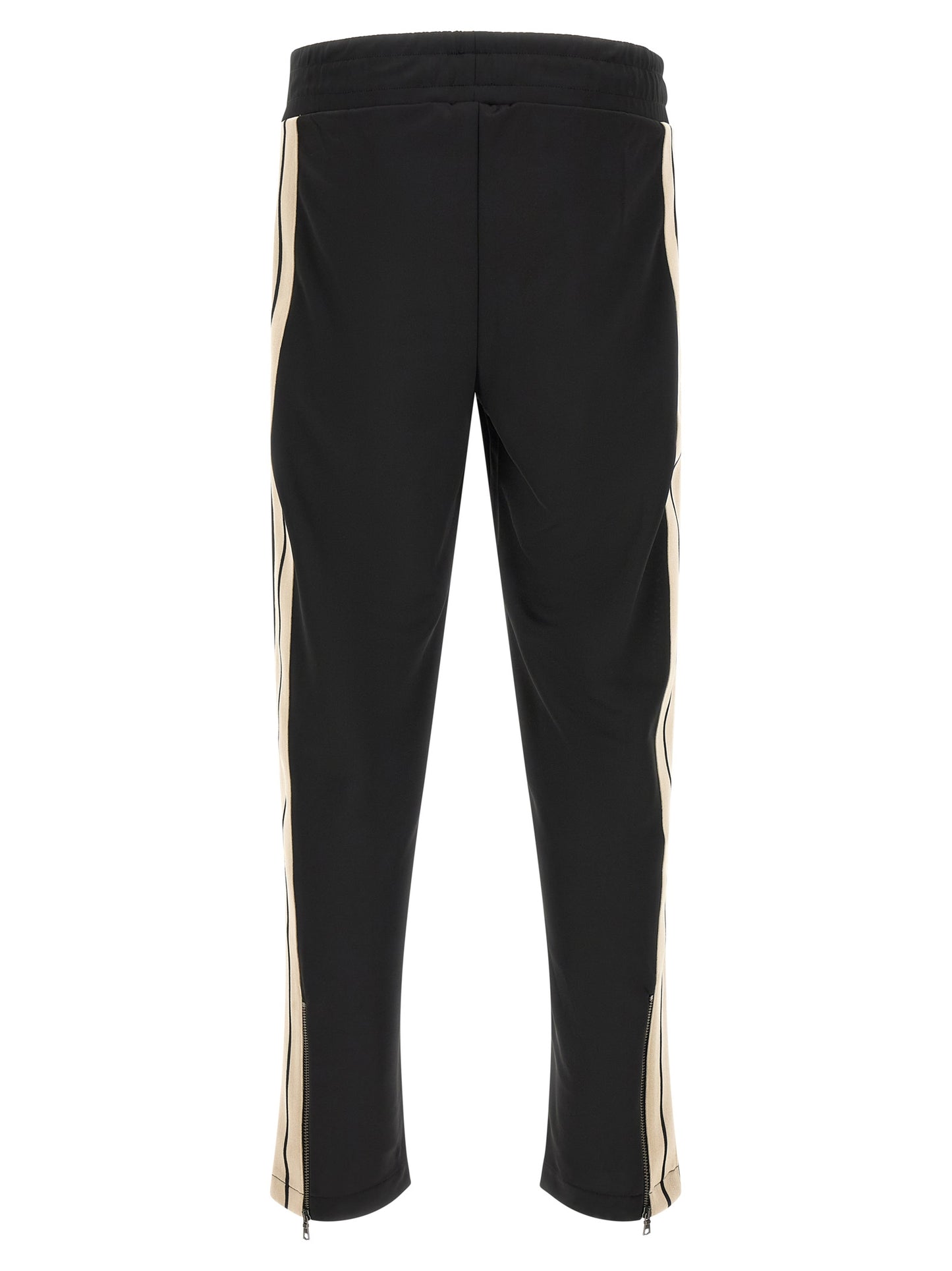 Track Pants by Palm Angels for men in polyester bicolour, beige, black, white & signature features an contemporary straight-leg with a long and , showcasing for a contemporary finish.