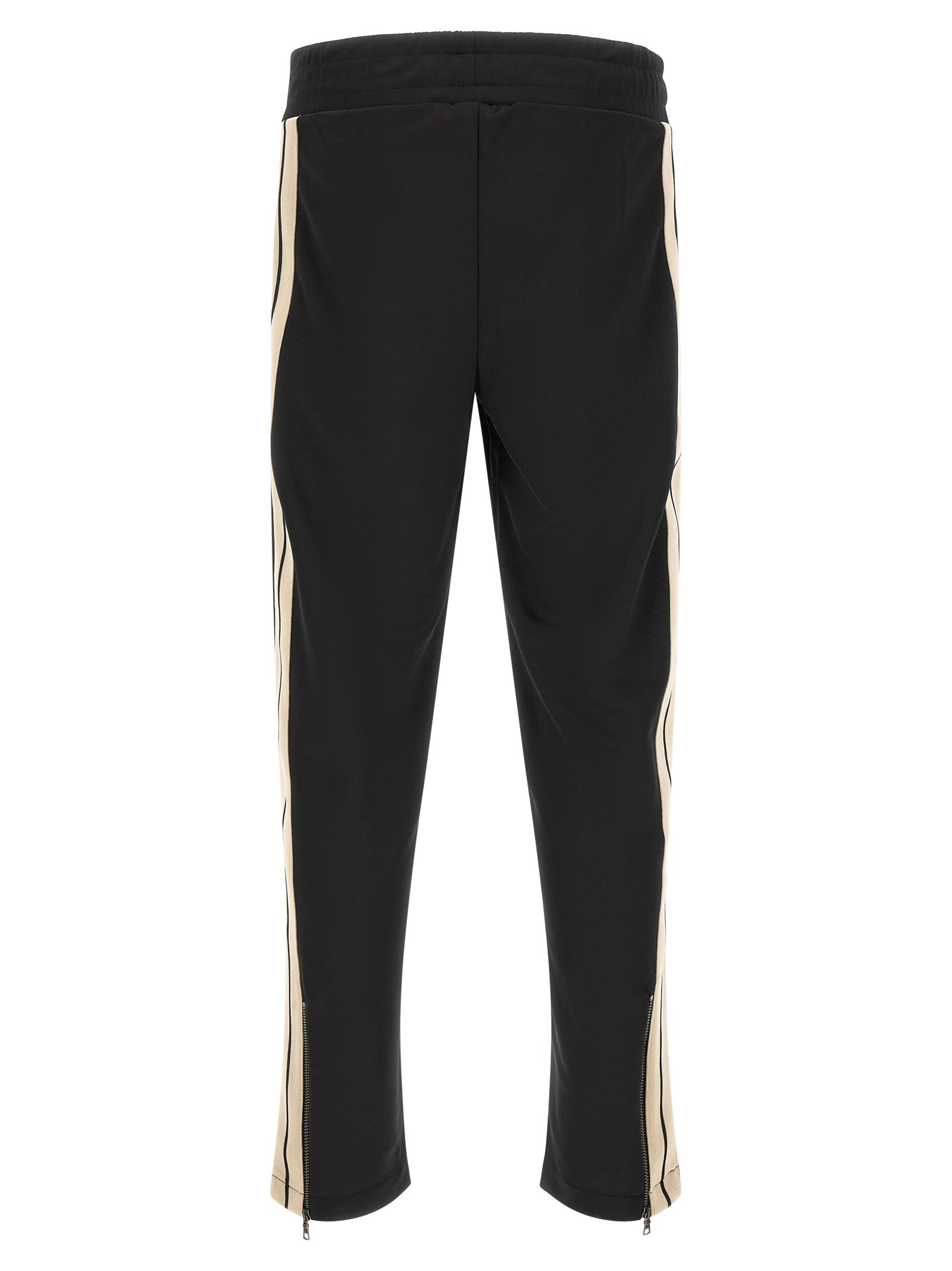 Track Pants by Palm Angels for men in polyester bicolour, beige, black, white & signature features an contemporary straight-leg with a long and , showcasing for a contemporary finish.