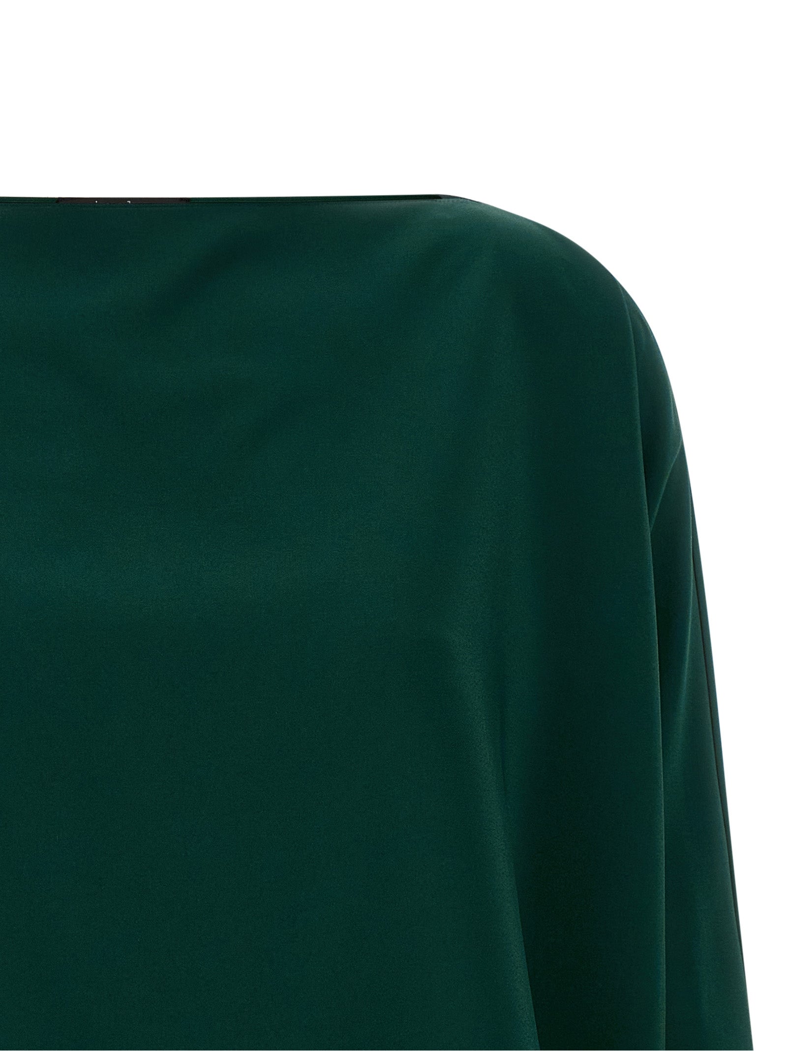 Blouse by Gianluca Capannolo for women in polyamide viscose & feathers bicolour, emerald & green showcases a sleek silhouette, elegantly detailed with a sleek boat neckline and for a sleek finish.