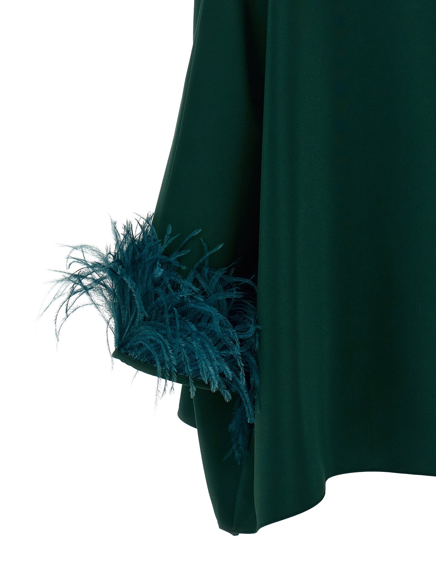 Blouse by Gianluca Capannolo for women in polyamide viscose & feathers bicolour, emerald & green presents a discerning silhouette, showcasing a sophisticated and for a truly discerning finish.