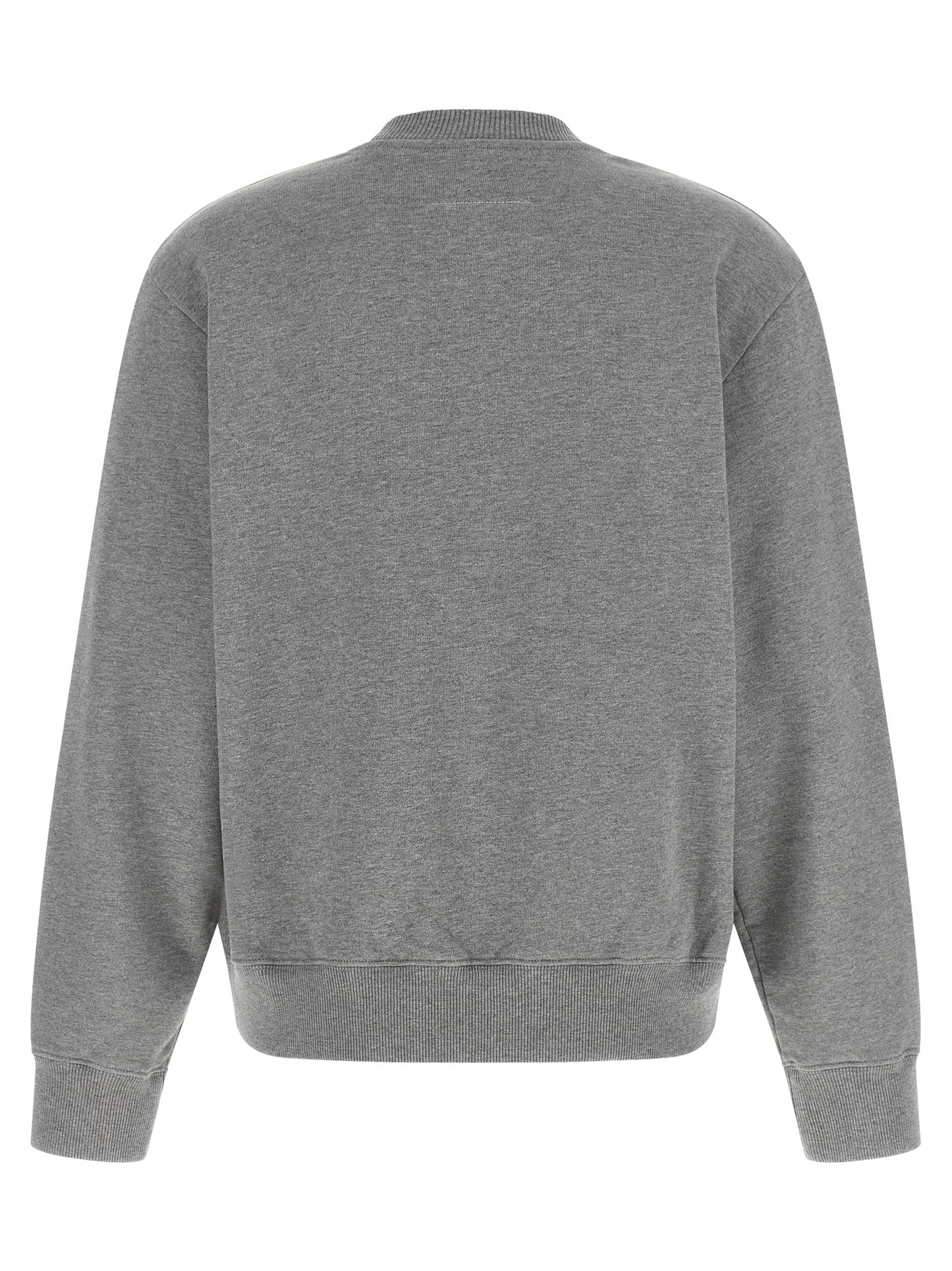 Activewear Sweatshirt by MM6 Maison Margiela for women in cotton gray, white, signature & print presents a ergonomic silhouette, showcasing a sophisticated and detailed with premium for a ergonomic finish.