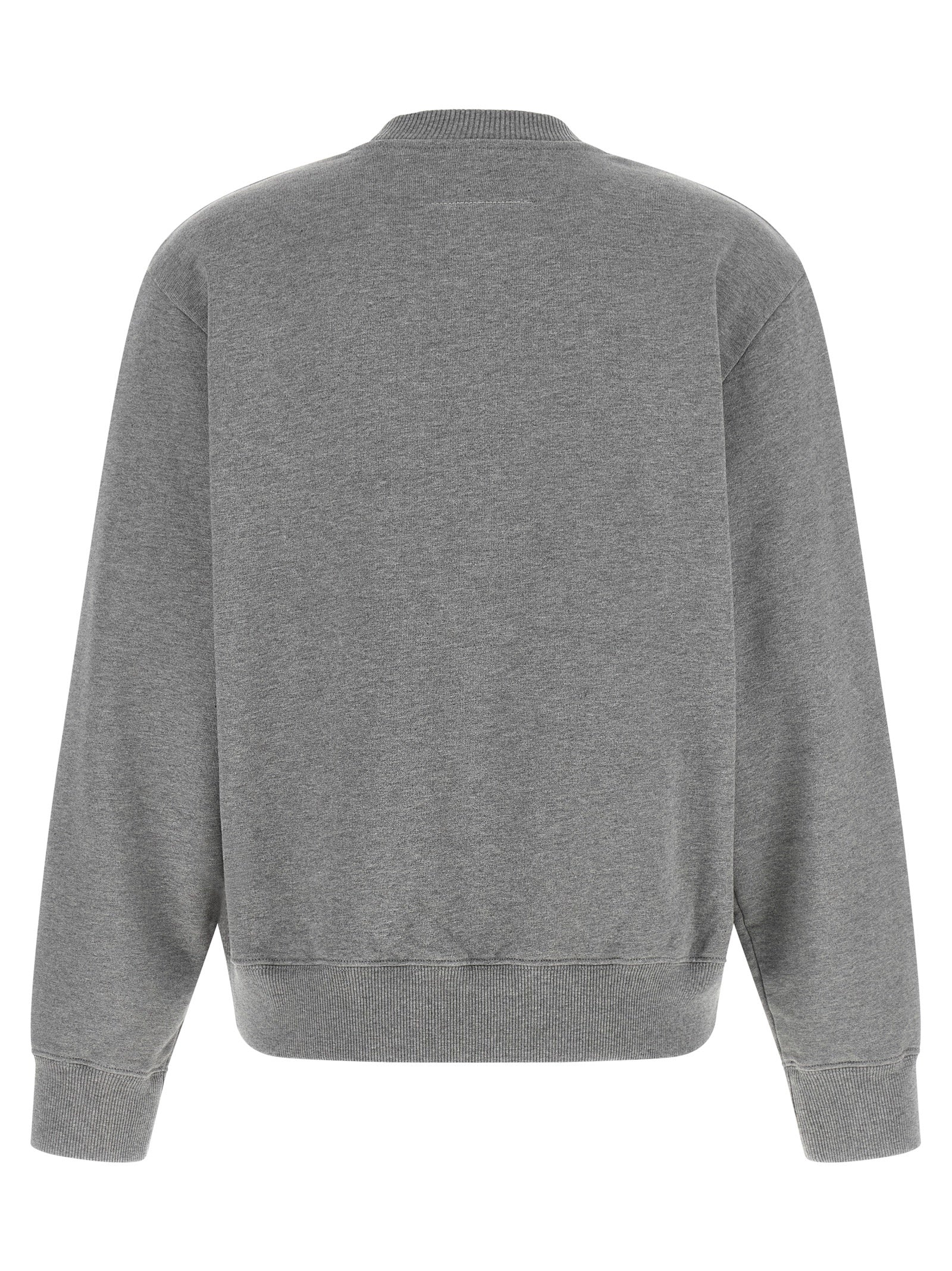 Activewear Sweatshirt by MM6 Maison Margiela for women in cotton gray, white, signature & print presents a ergonomic silhouette, showcasing a sophisticated and detailed with premium for a ergonomic finish.