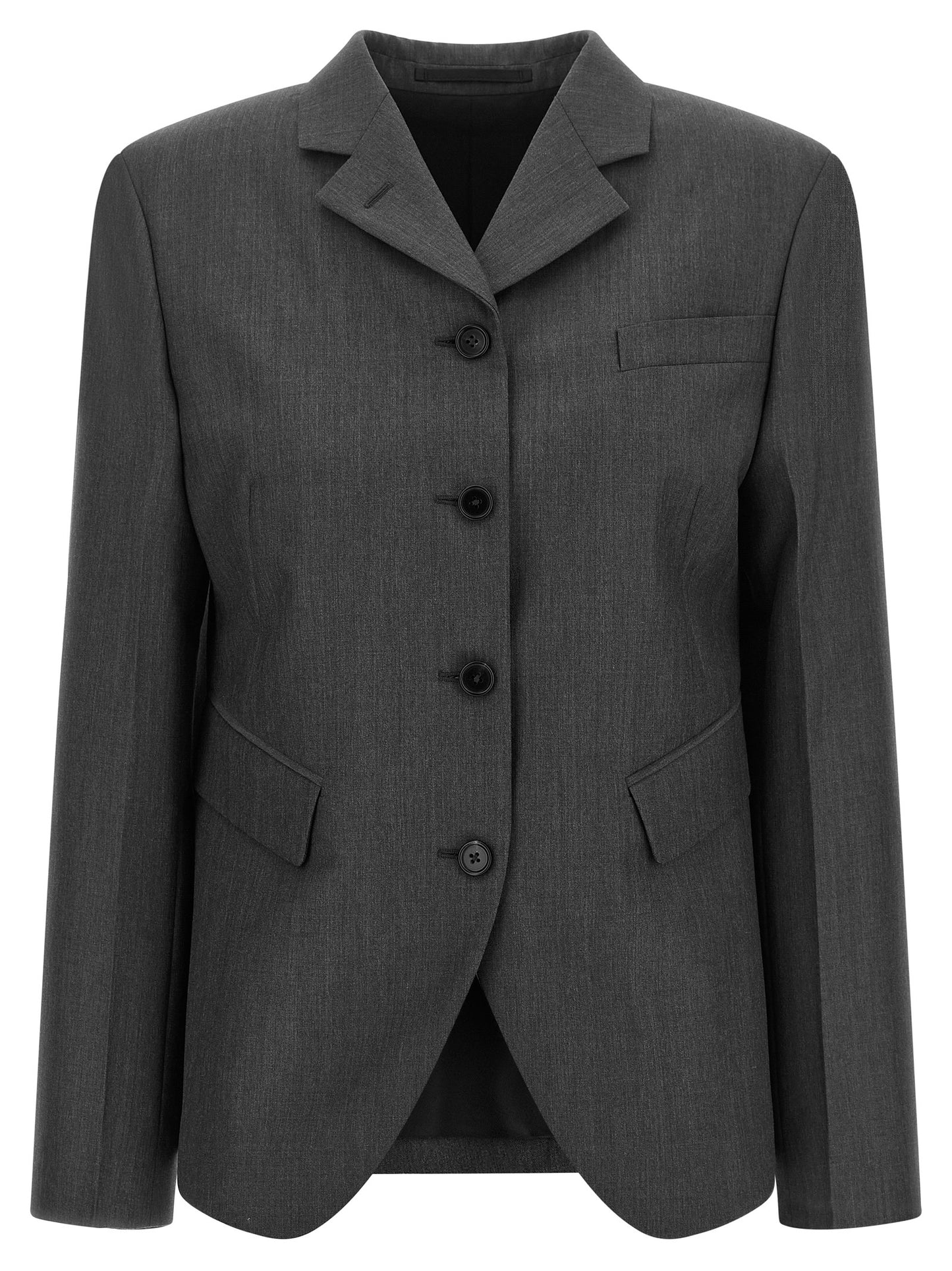 Blazer by Jil Sander for women in mohair wool gray showcases a discerning silhouette, elegantly detailed with a sophisticated and premium for a truly discerning finish.