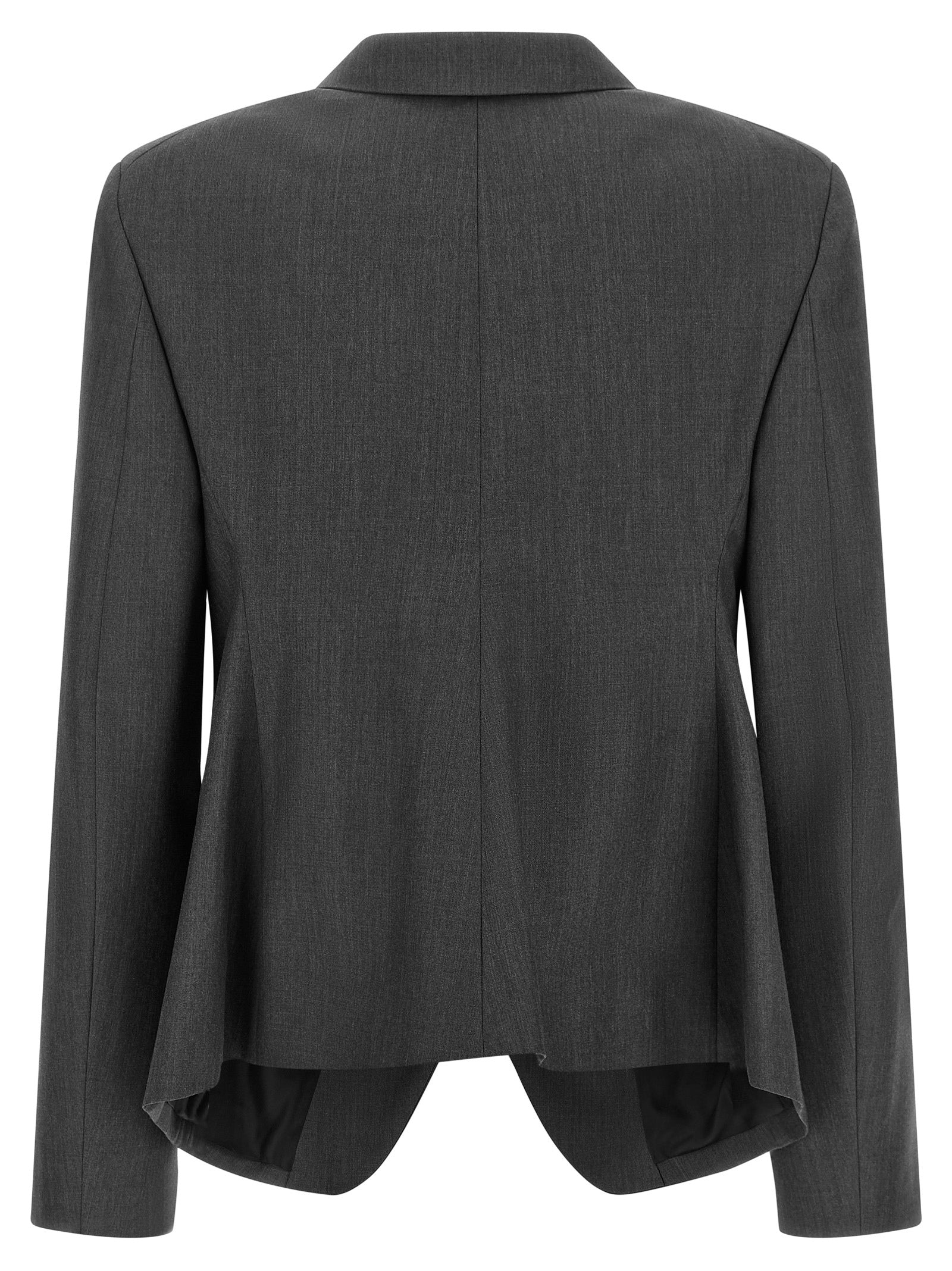 This Blazer by Jil Sander for women in mohair wool gray presents a tailored silhouette, meticulously tailored with a tailored and distinctive for a tailored finish.