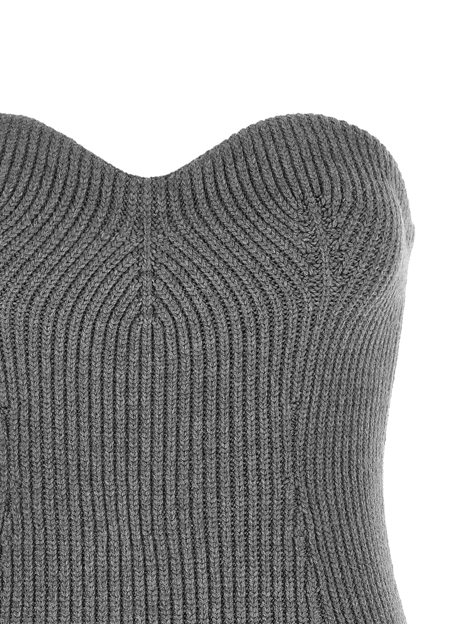 Blouse by Jil Sander for women in virgin wool & polyamide gray showcases a sublime silhouette, artfully detailed with a sublime and for a sophisticated, sublime finish.