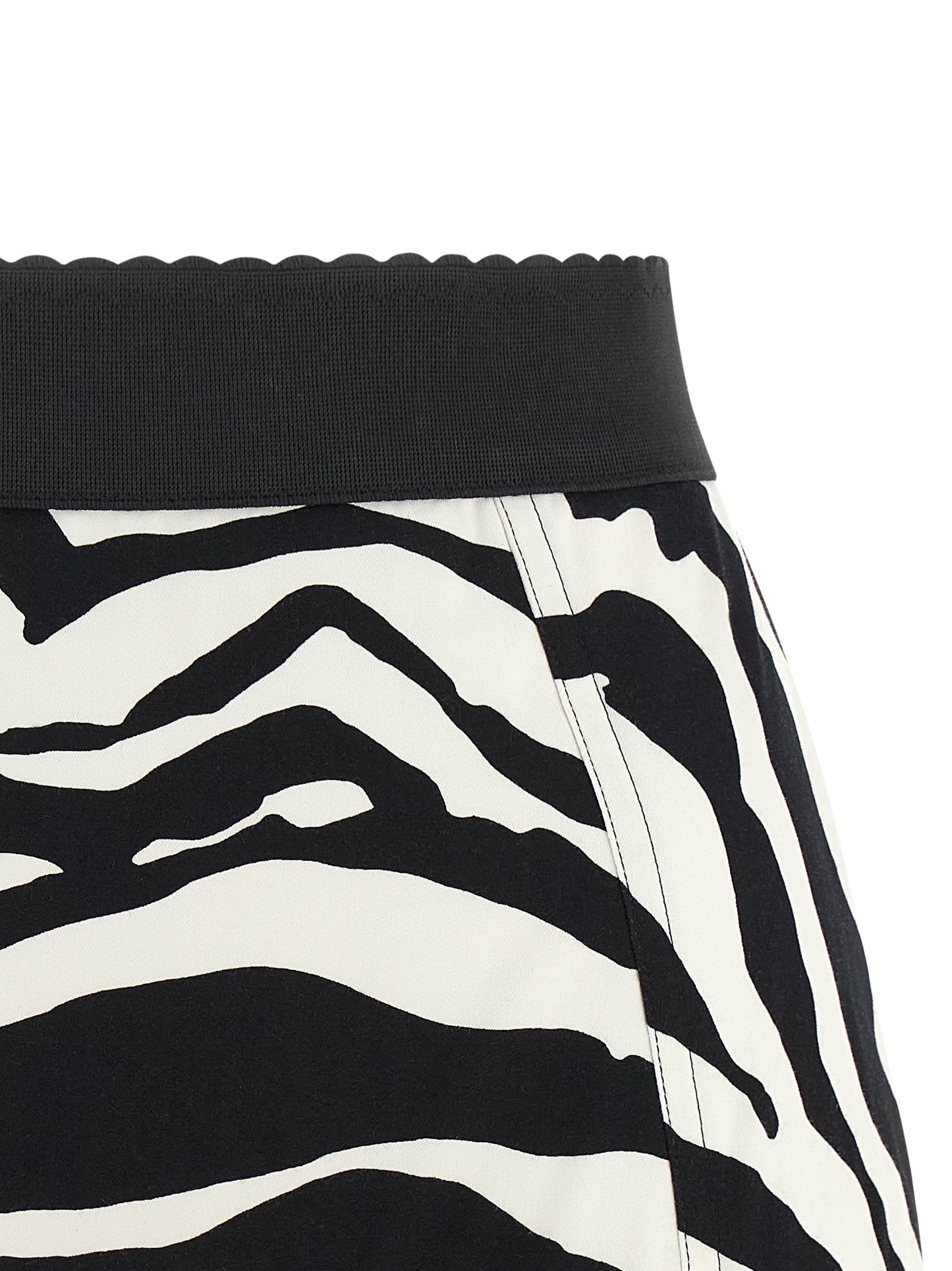 Bermuda Shorts by Dolce & Gabbana for women in stretch polyamide cotton bicolour, black, white, zebra & print features a eye catching wide and short with a eye catching high rise.