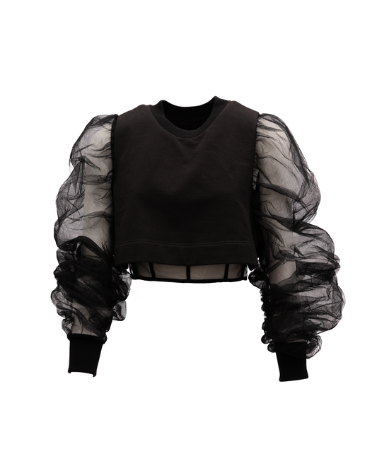 Sweatshirt by Alexander McQueen for women in cotton black features an magnificent silhouette, showcasing a sophisticated and long-sleeve detail for a truly magnificent finish.