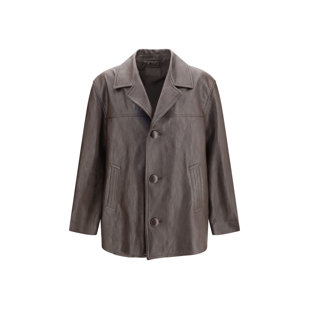 Jacket by Saint Laurent for men in satin wool & leather black & signature presents a authentic silhouette, artfully detailed with a authentic and functional pockets for a premium authentic finish.