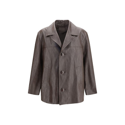 Jacket by Saint Laurent for men in satin wool & leather black & signature presents a authentic silhouette, artfully detailed with a authentic and functional pockets for a premium authentic finish.