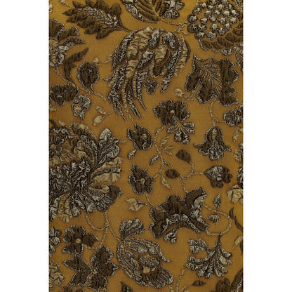 Dress by Saint Laurent for women in polyamide polyester & cupro brown, patterned & floral features an cute silhouette, detailed with a and that elegantly flows into a cute short mini.