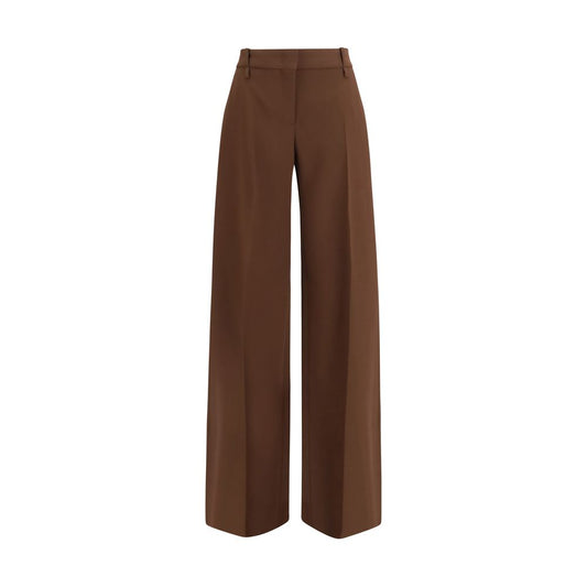 Trousers by Ermanno Scervino for women in viscose & rayon brown presents a perennial silhouette, meticulously tailored with a flared, bootcut & regular-fit cut, long finish, and an elegant .